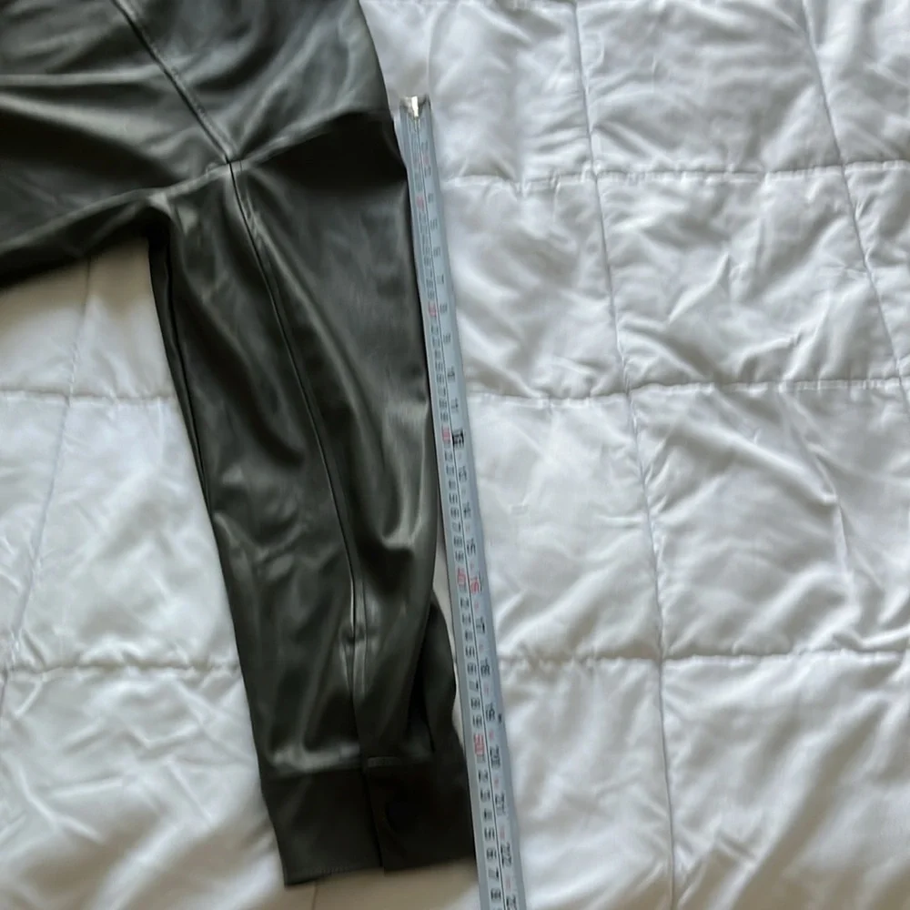 ASOS Olive Green Faux Leather Button-Down Shirt - Picture 10 of 16